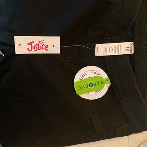 Justice black denim leggings - size 12